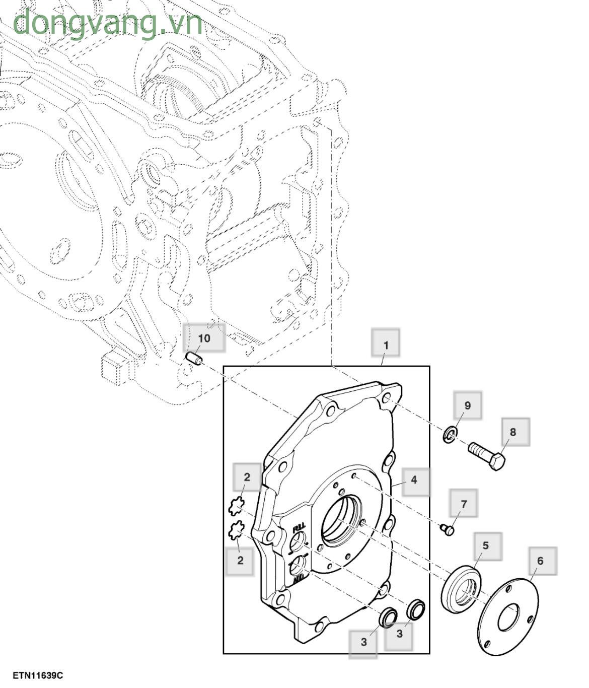 Rear PTO Housing, W/ Rated Engine Speed 2300 RPM - ST780108